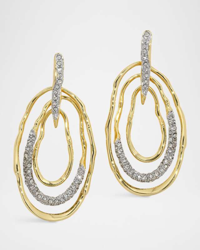 Solanales Crystal Pave Mobile Post Earrings